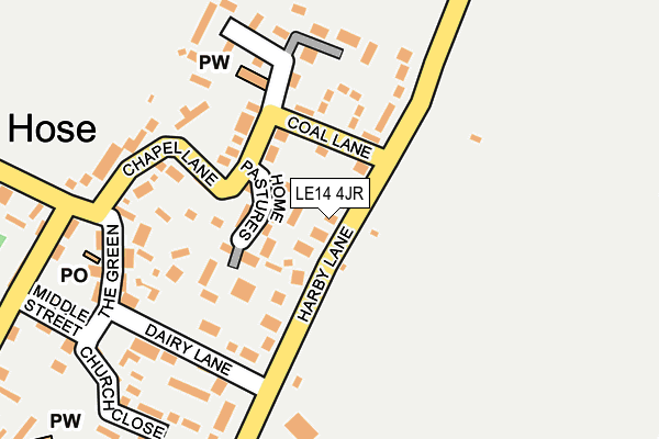LE14 4JR map - OS OpenMap – Local (Ordnance Survey)