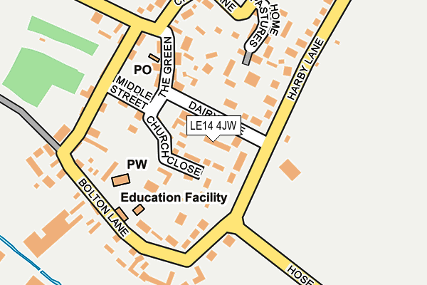 LE14 4JW map - OS OpenMap – Local (Ordnance Survey)