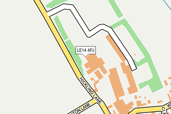 LE14 4PJ map - OS OpenMap – Local (Ordnance Survey)