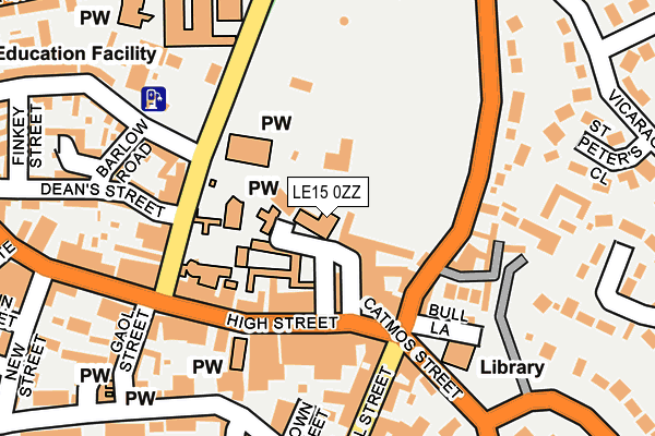 LE15 0ZZ map - OS OpenMap – Local (Ordnance Survey)