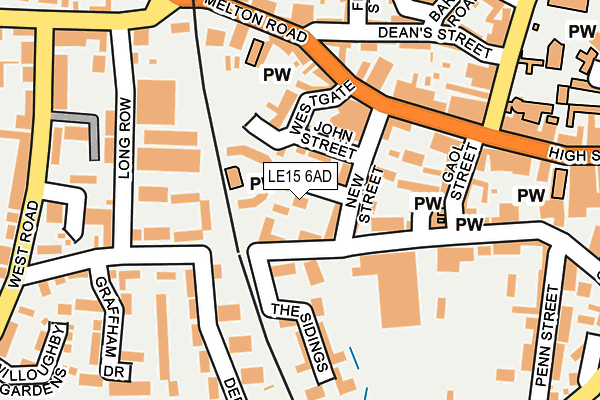 LE15 6AD map - OS OpenMap – Local (Ordnance Survey)