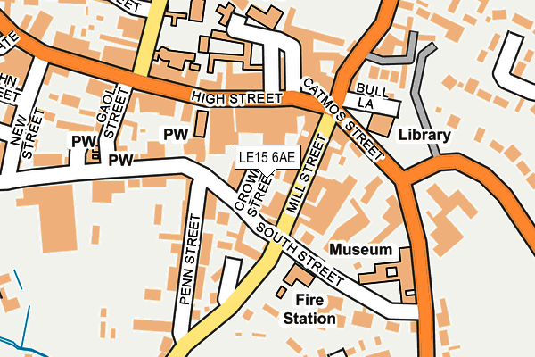 LE15 6AE map - OS OpenMap – Local (Ordnance Survey)