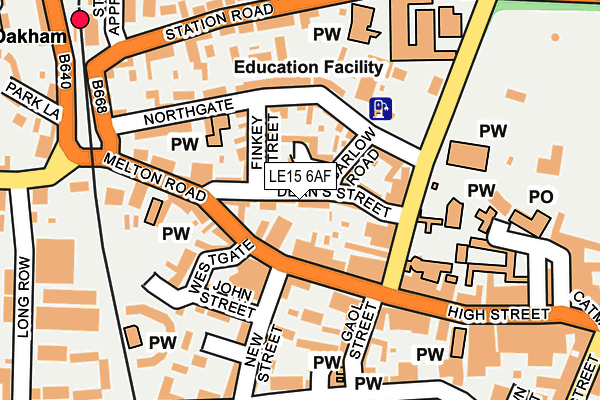 LE15 6AF map - OS OpenMap – Local (Ordnance Survey)