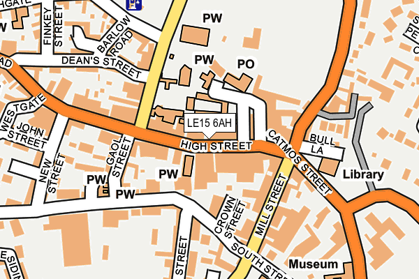 LE15 6AH map - OS OpenMap – Local (Ordnance Survey)