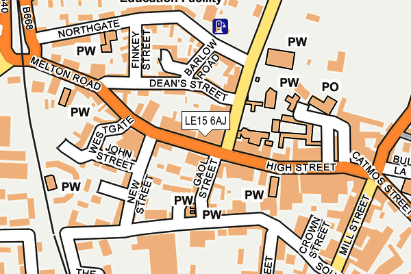 LE15 6AJ map - OS OpenMap – Local (Ordnance Survey)