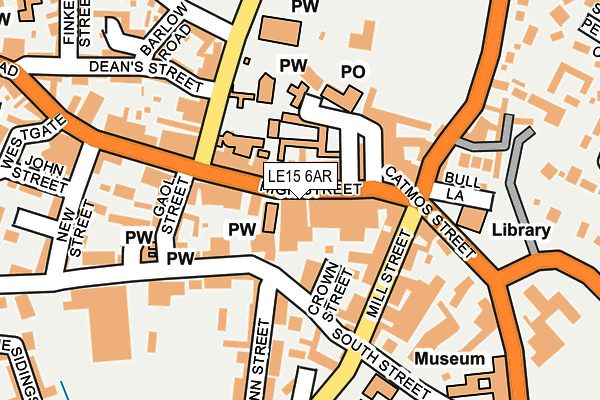 LE15 6AR map - OS OpenMap – Local (Ordnance Survey)