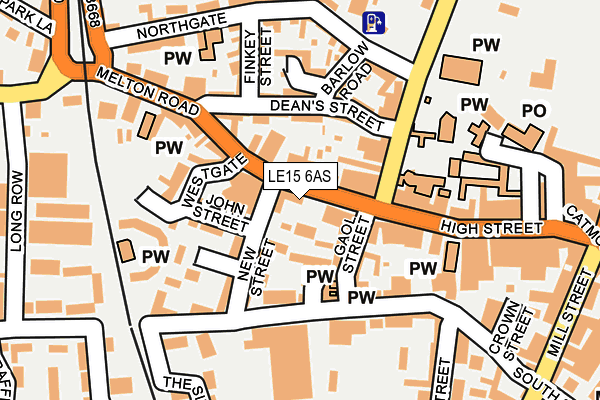 LE15 6AS map - OS OpenMap – Local (Ordnance Survey)