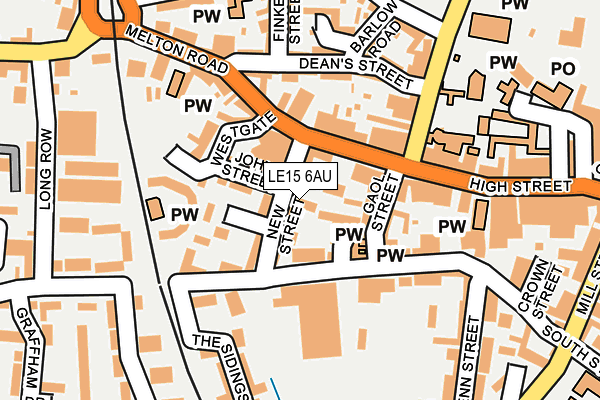 LE15 6AU map - OS OpenMap – Local (Ordnance Survey)