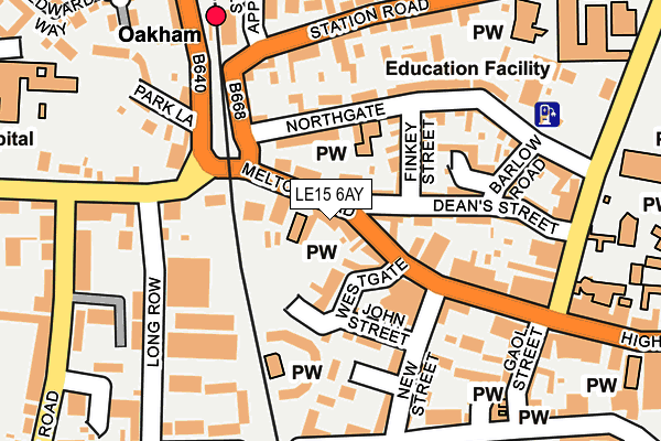 Map of OAKHAM REFILL SHOPPE LIMITED at local scale