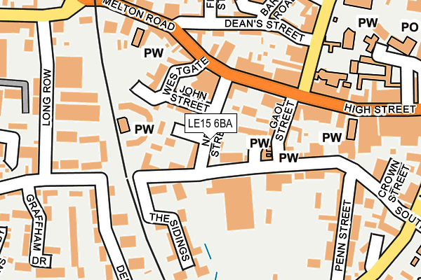 LE15 6BA map - OS OpenMap – Local (Ordnance Survey)