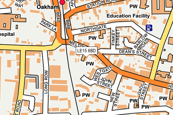 LE15 6BD map - OS OpenMap – Local (Ordnance Survey)