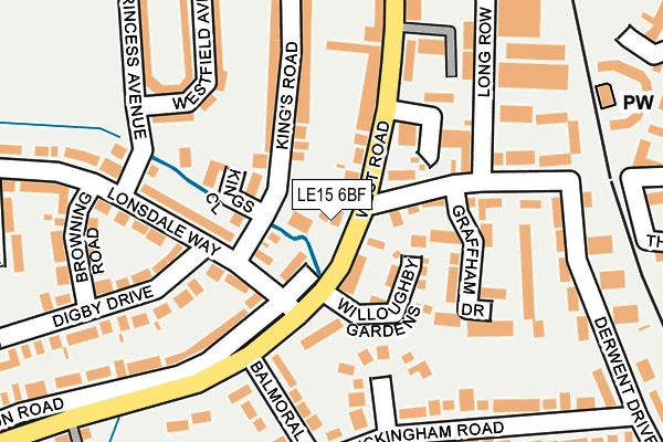 LE15 6BF map - OS OpenMap – Local (Ordnance Survey)