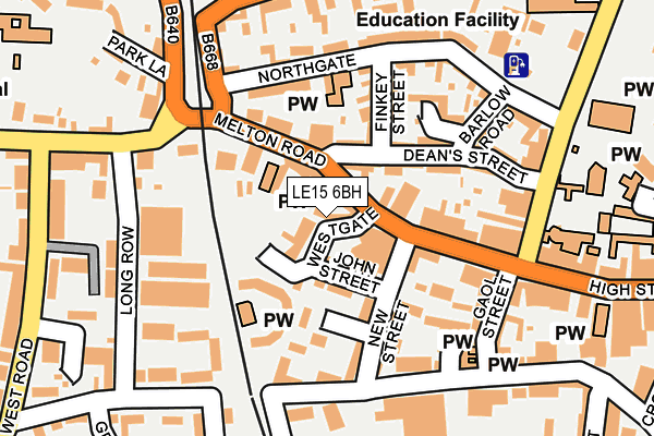 LE15 6BH map - OS OpenMap – Local (Ordnance Survey)