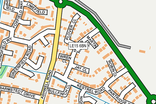 LE15 6BN map - OS OpenMap – Local (Ordnance Survey)