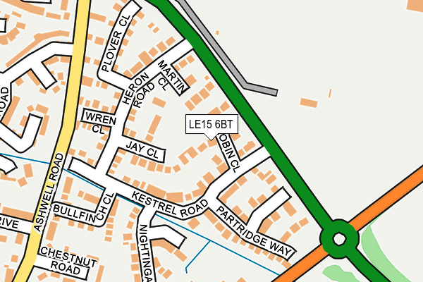 LE15 6BT map - OS OpenMap – Local (Ordnance Survey)
