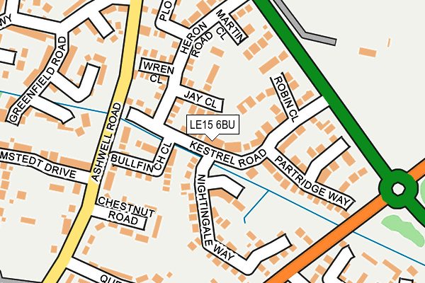LE15 6BU map - OS OpenMap – Local (Ordnance Survey)