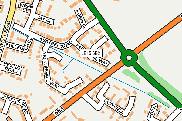 LE15 6BX map - OS OpenMap – Local (Ordnance Survey)