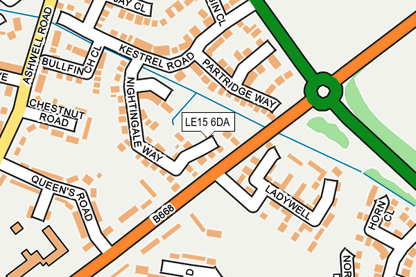 LE15 6DA map - OS OpenMap – Local (Ordnance Survey)