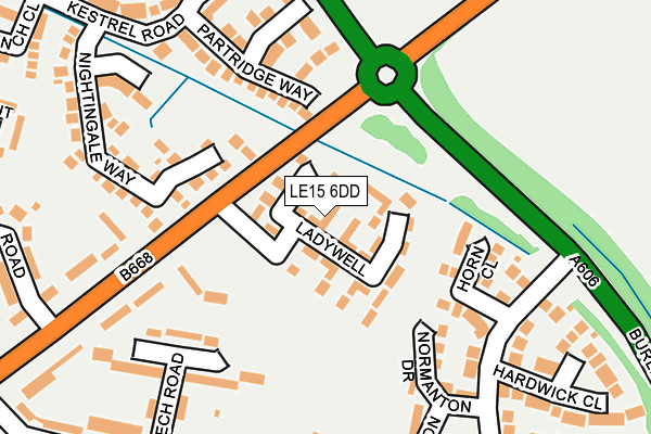 LE15 6DD map - OS OpenMap – Local (Ordnance Survey)