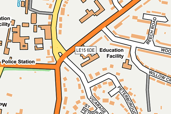 LE15 6DE map - OS OpenMap – Local (Ordnance Survey)