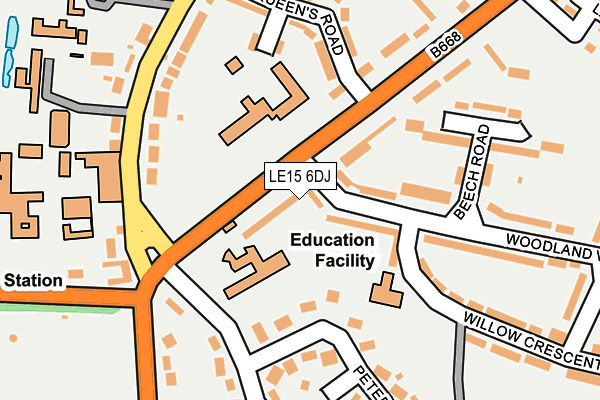 LE15 6DJ map - OS OpenMap – Local (Ordnance Survey)