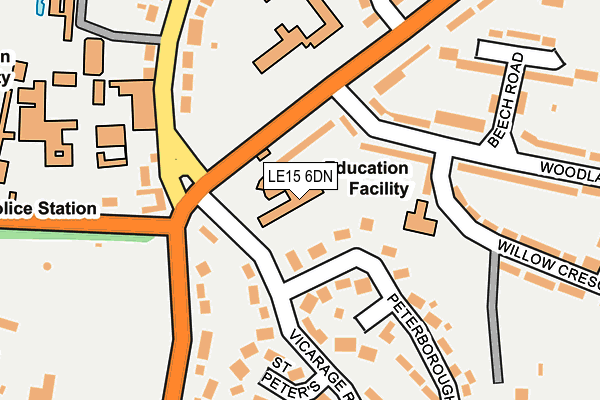 LE15 6DN map - OS OpenMap – Local (Ordnance Survey)