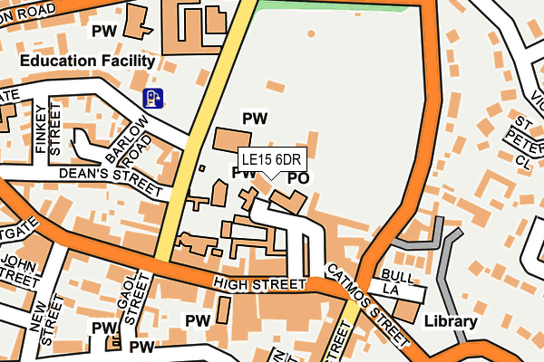 LE15 6DR map - OS OpenMap – Local (Ordnance Survey)