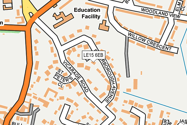 LE15 6EB map - OS OpenMap – Local (Ordnance Survey)