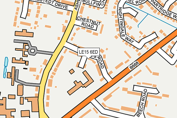 LE15 6ED map - OS OpenMap – Local (Ordnance Survey)