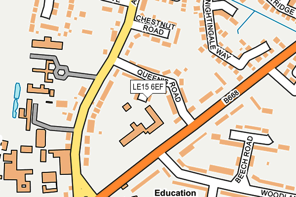 LE15 6EF map - OS OpenMap – Local (Ordnance Survey)