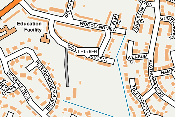 LE15 6EH map - OS OpenMap – Local (Ordnance Survey)