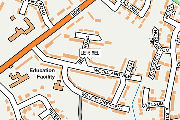 LE15 6EL map - OS OpenMap – Local (Ordnance Survey)