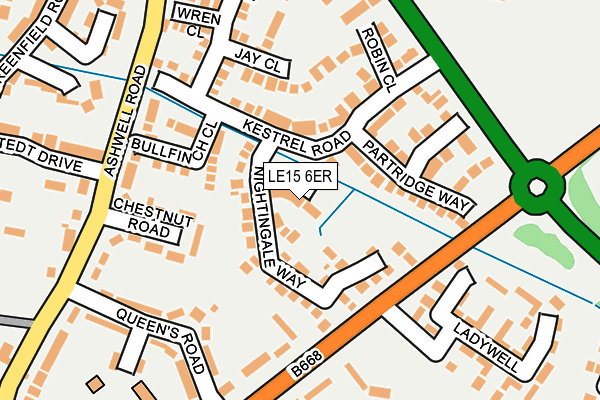 LE15 6ER map - OS OpenMap – Local (Ordnance Survey)