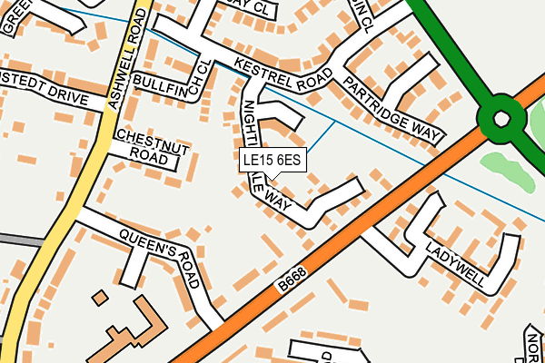LE15 6ES map - OS OpenMap – Local (Ordnance Survey)