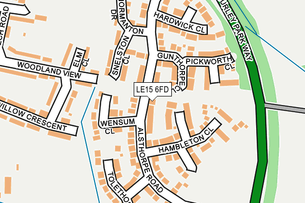 LE15 6FD map - OS OpenMap – Local (Ordnance Survey)