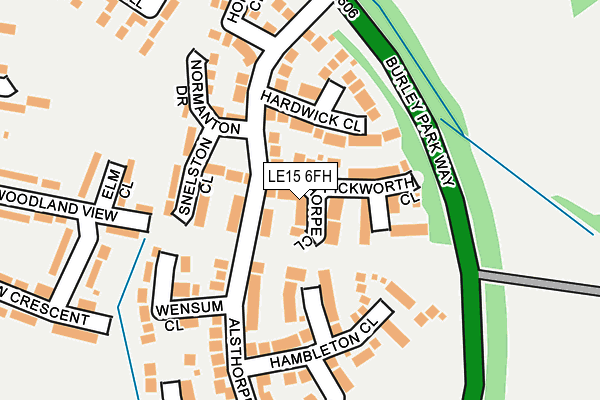 LE15 6FH map - OS OpenMap – Local (Ordnance Survey)