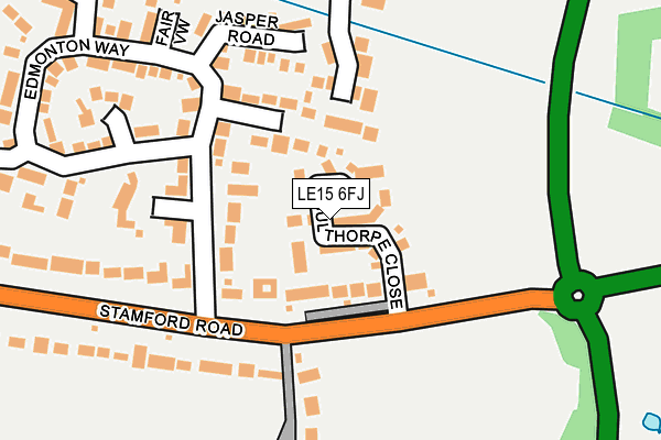 LE15 6FJ map - OS OpenMap – Local (Ordnance Survey)