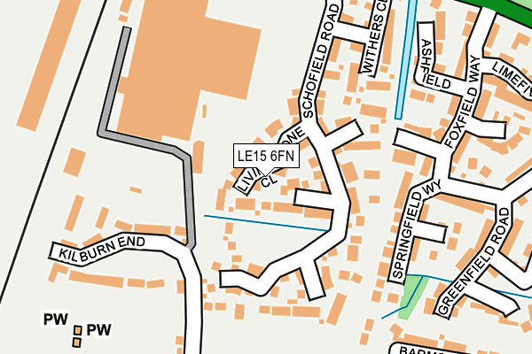 LE15 6FN map - OS OpenMap – Local (Ordnance Survey)