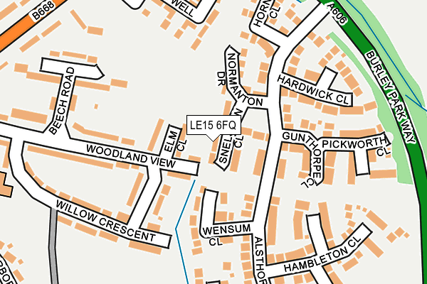 LE15 6FQ map - OS OpenMap – Local (Ordnance Survey)