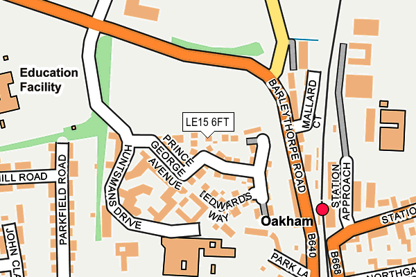 LE15 6FT map - OS OpenMap – Local (Ordnance Survey)