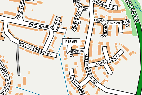 LE15 6FU map - OS OpenMap – Local (Ordnance Survey)