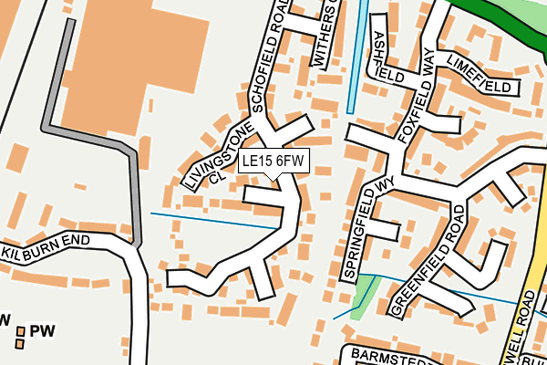 LE15 6FW map - OS OpenMap – Local (Ordnance Survey)
