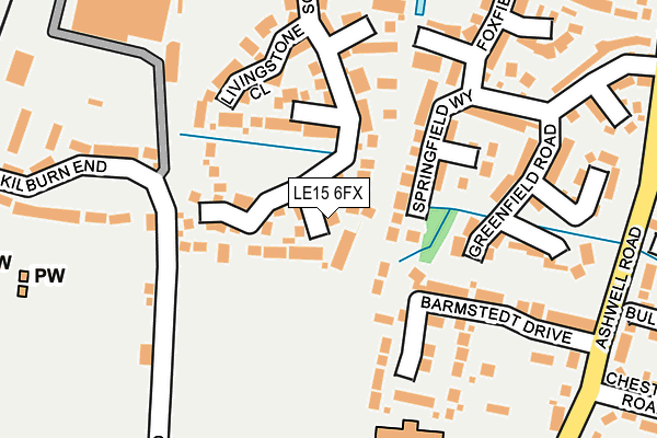 LE15 6FX map - OS OpenMap – Local (Ordnance Survey)