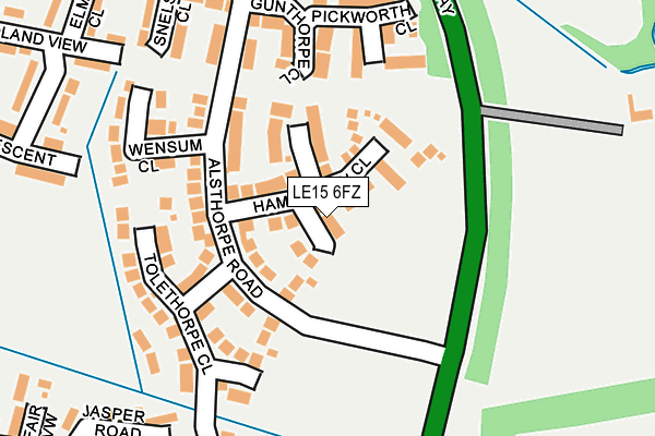 LE15 6FZ map - OS OpenMap – Local (Ordnance Survey)