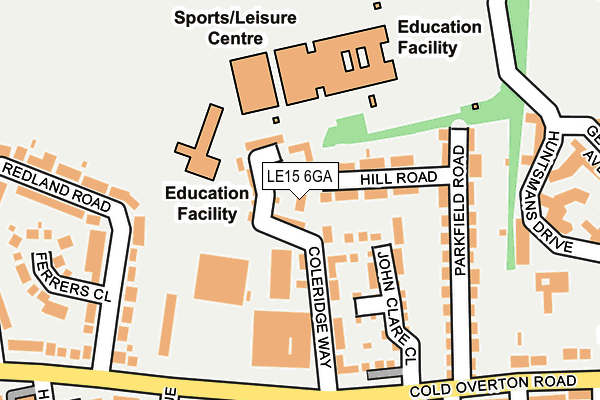 LE15 6GA map - OS OpenMap – Local (Ordnance Survey)