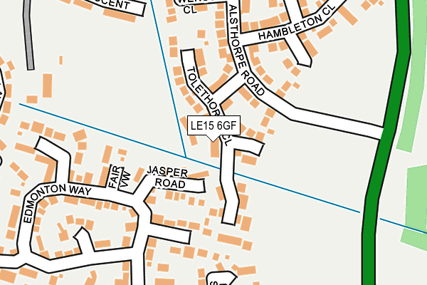LE15 6GF map - OS OpenMap – Local (Ordnance Survey)