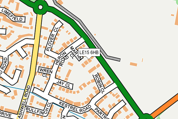 LE15 6HB map - OS OpenMap – Local (Ordnance Survey)