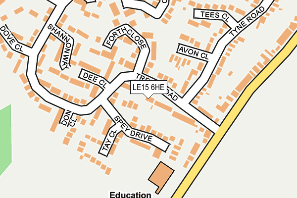 LE15 6HE map - OS OpenMap – Local (Ordnance Survey)