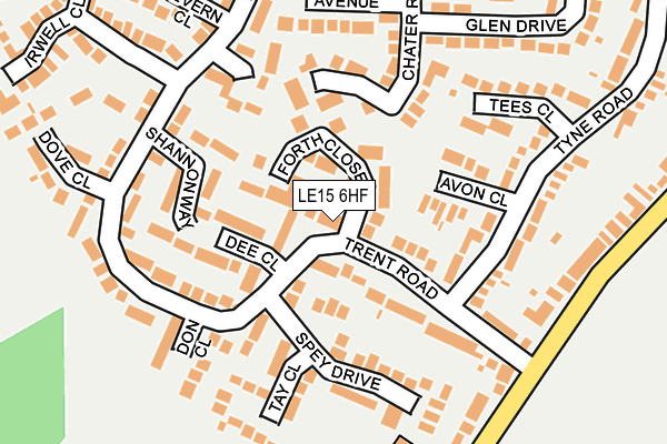LE15 6HF map - OS OpenMap – Local (Ordnance Survey)
