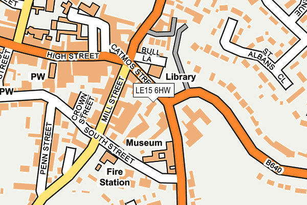 LE15 6HW map - OS OpenMap – Local (Ordnance Survey)